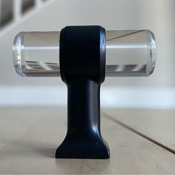 Knob, acrylic bar knob,Matt Black, and clear new in packaging by Liberty - Picture 16 of 17
